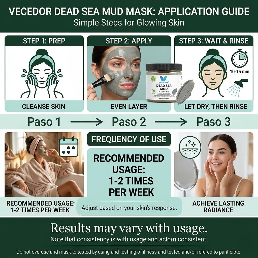 VECEDOR Dead Sea Mud for Face & Body, Natural Mineral-Rich Mask for Deep Pore Cleansing and Oil Control, 7oz