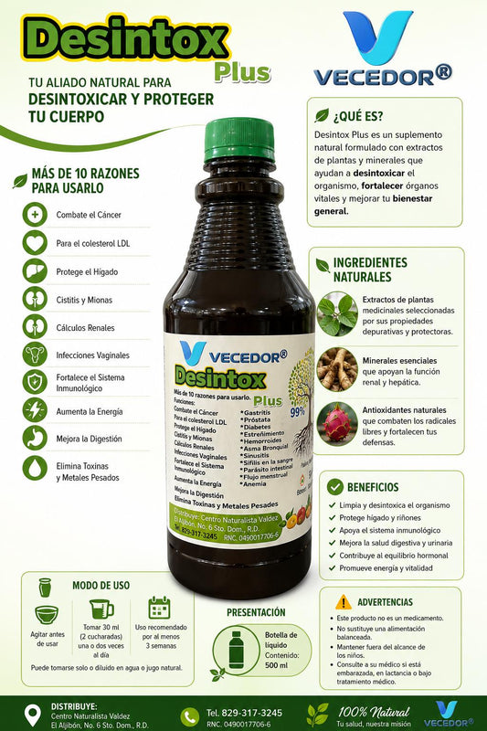 Vecedor Desintox Plus – Limpieza Natural, Digestión Saludable y Más Energía
