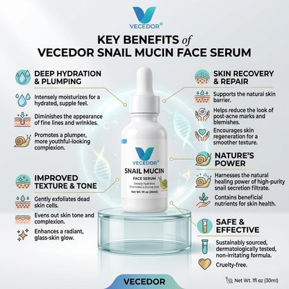 VECEDOR Snail Mucin Face Serum 1fl oz