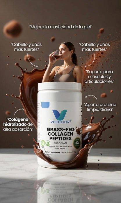 VECEDOR Grass-Fed Collagen Peptides Powder (Chocolate)