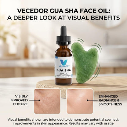 VECEDOR Gua Sha Face Oil  – Hydrating, Nourishing & Radiance-Boosting Facial Oil for Massage & Glow 1 fl oz