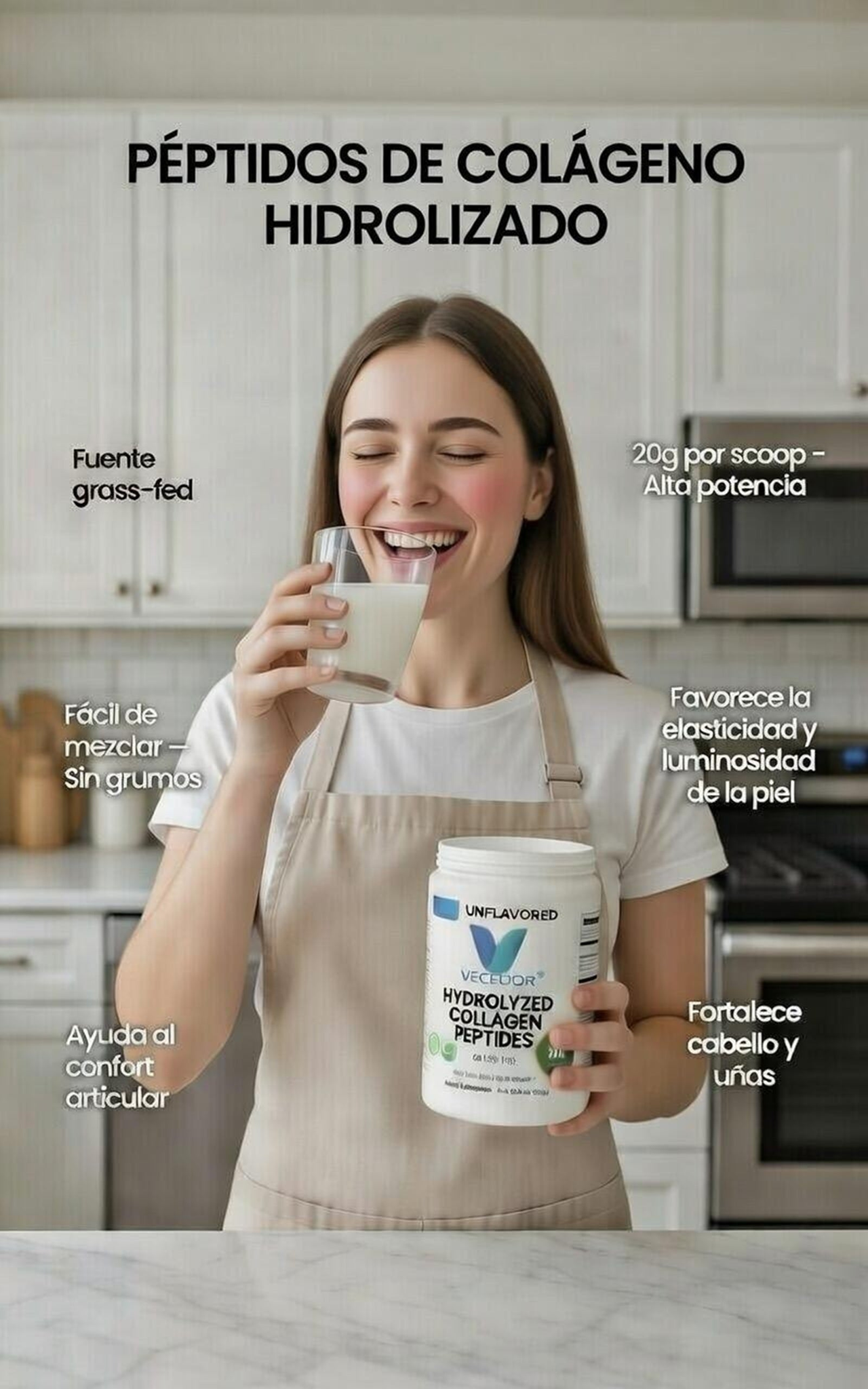 VECEDOR Grass-Fed Collagen Peptides Powder (Unflavored)