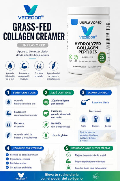 VECEDOR Grass-Fed Collagen Peptides Powder (Unflavored)