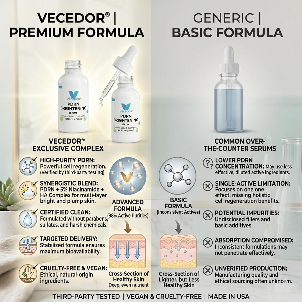 VECEDOR PDRN Brightening Serum – Advanced Skin Repair & Radiance Boost with DNA Complex