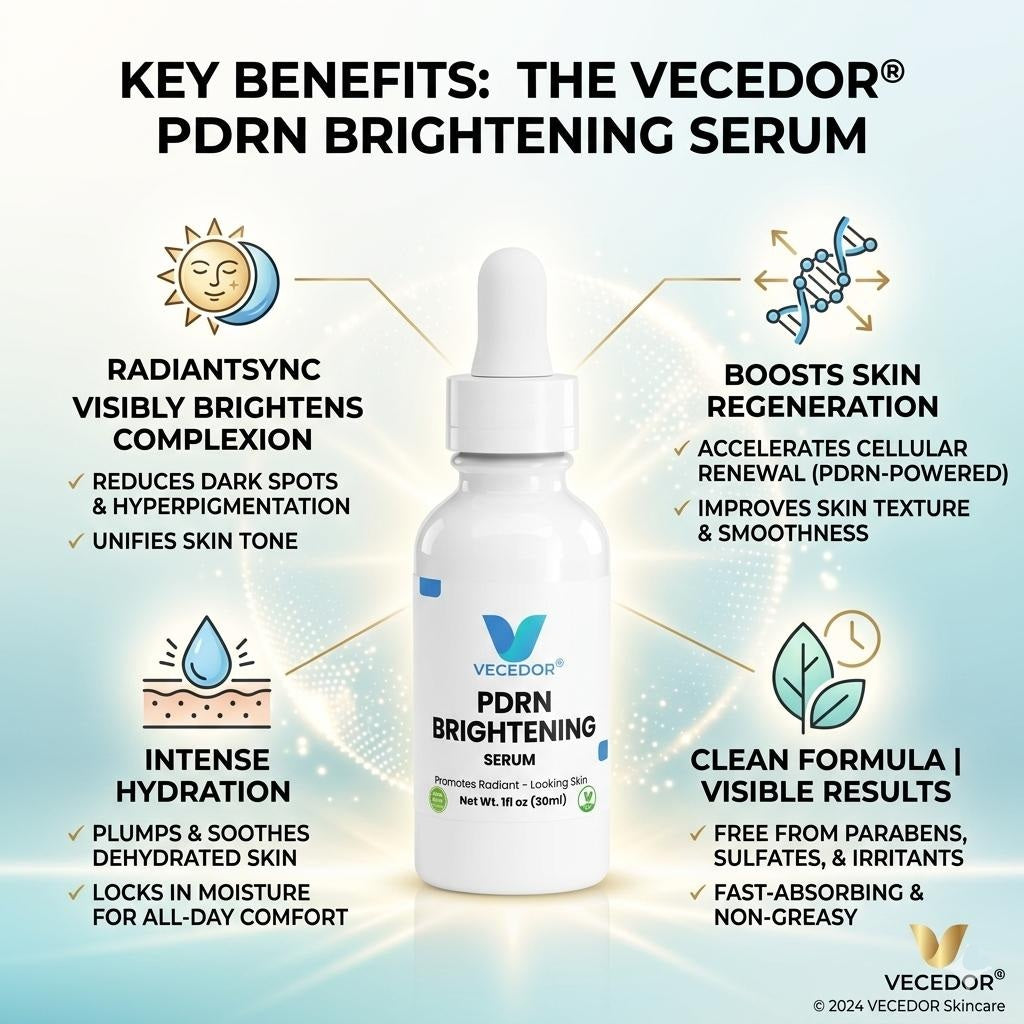 VECEDOR PDRN Brightening Serum – Advanced Skin Repair & Radiance Boost with DNA Complex