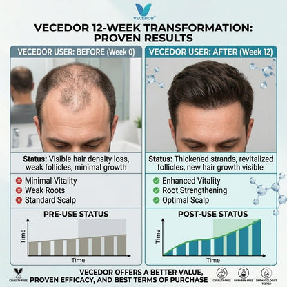 VECEDOR Peptide Hair Growth Serum – Strengthening & Nourishing Scalp Treatment for Thicker, Fuller Hair 1 fl oz