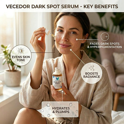 VECEDOR Dark Spot Serum for Normal Skin – Brightening, Even Tone & Hyperpigmentation Treatment, 1 fl oz