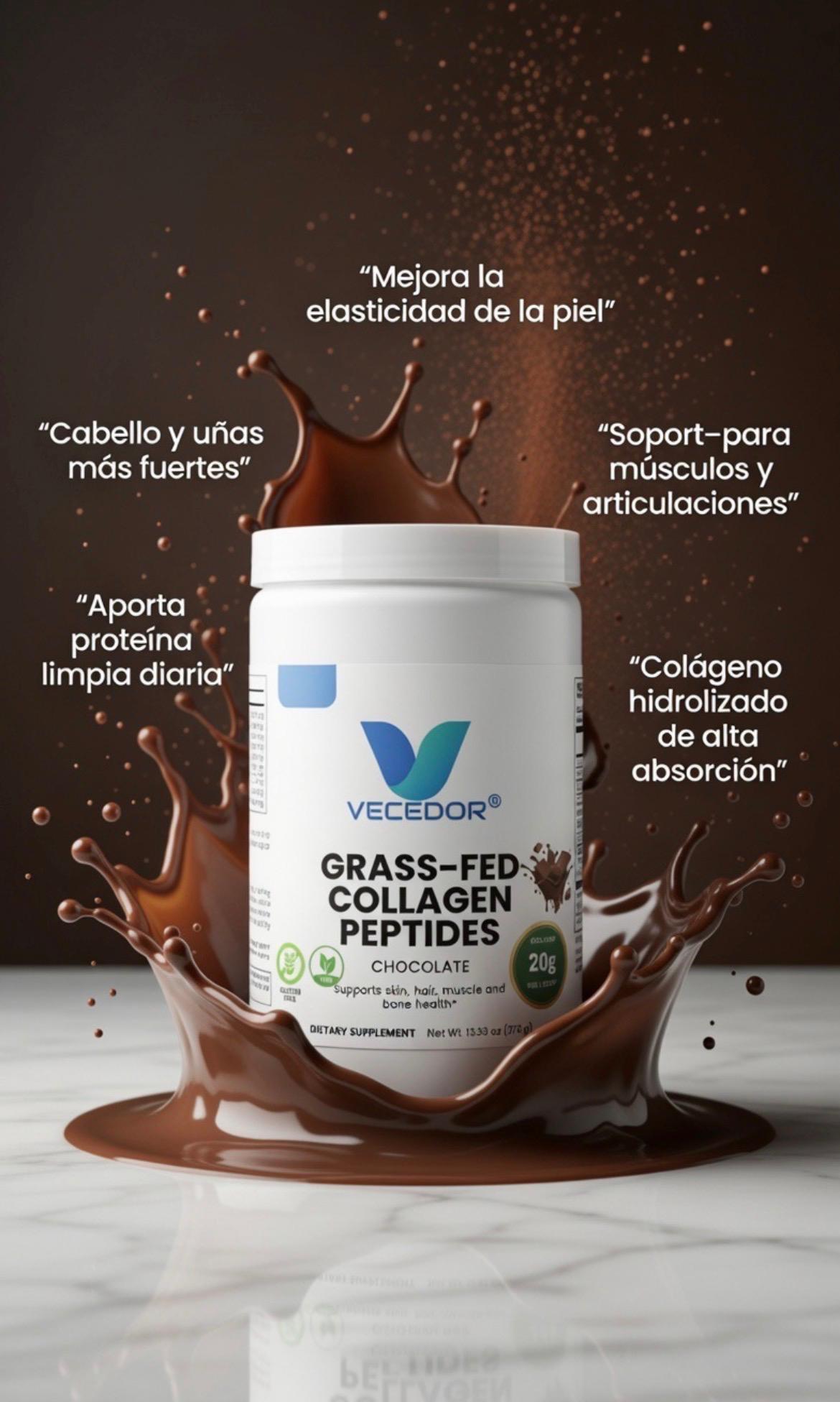 VECEDOR Grass-Fed Collagen Peptides Powder (Chocolate)
