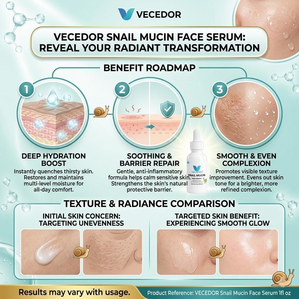 VECEDOR Snail Mucin Face Serum 1fl oz