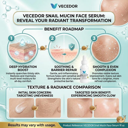 VECEDOR Snail Mucin Face Serum 1fl oz
