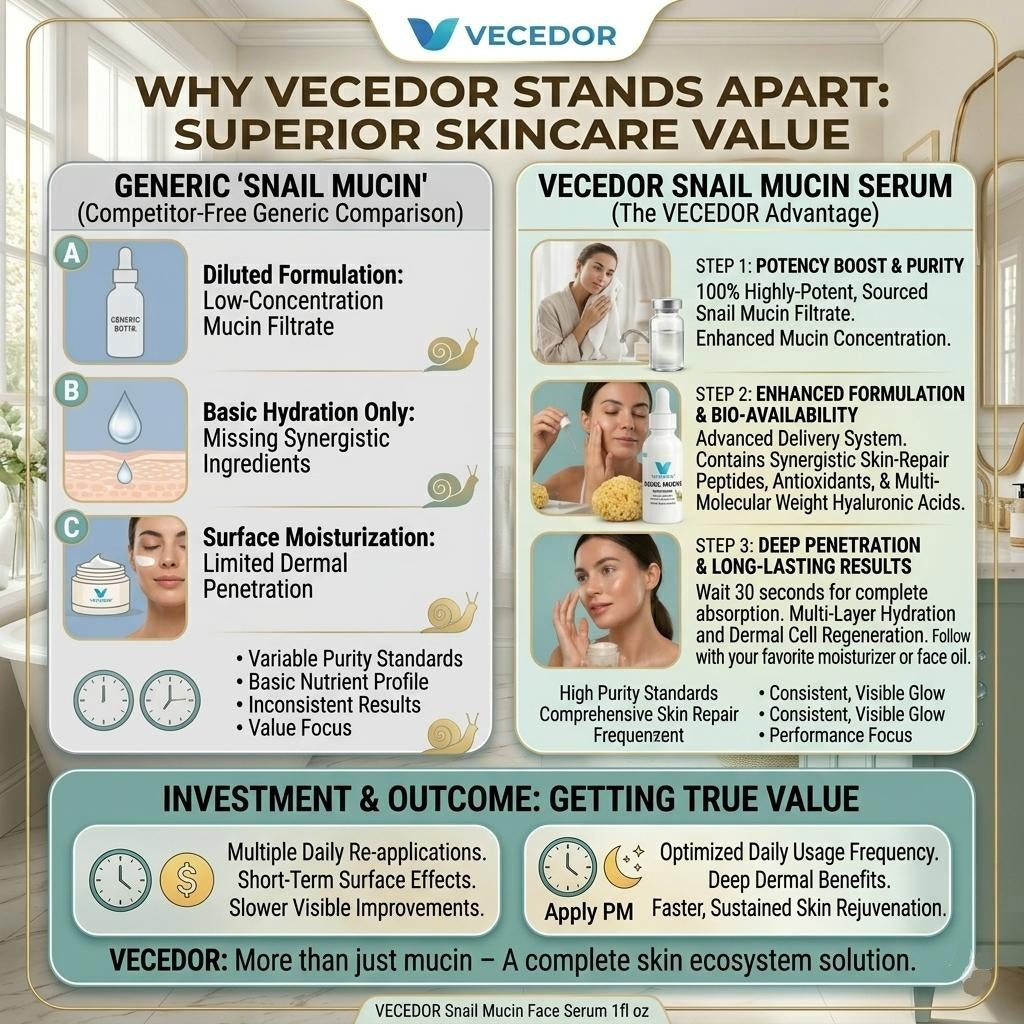VECEDOR Snail Mucin Face Serum 1fl oz
